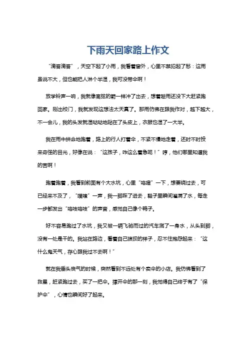 下雨天回家路上作文