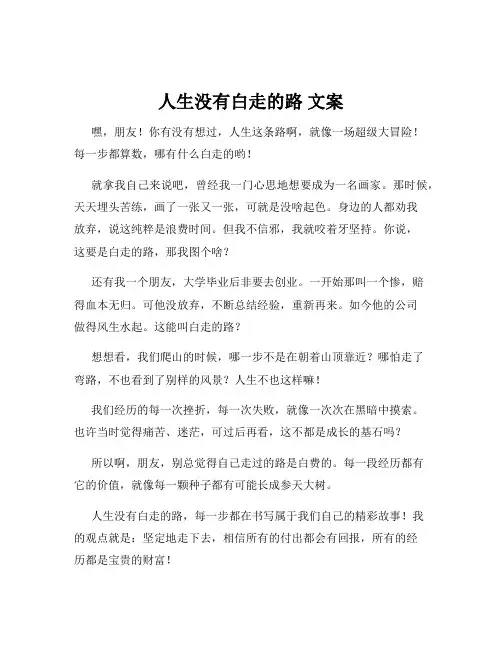 人生没有白走的路 文案