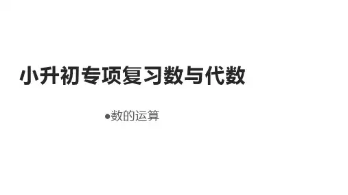 小升初数学专项复习课件(通用版)第二讲   数的运算(课件)