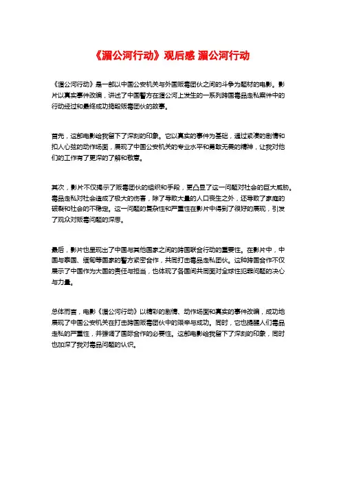 《湄公河行动》观后感 湄公河行动
