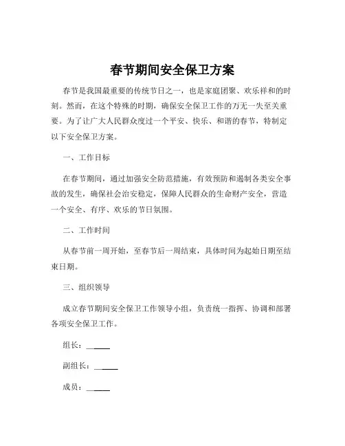春节期间安全保卫方案