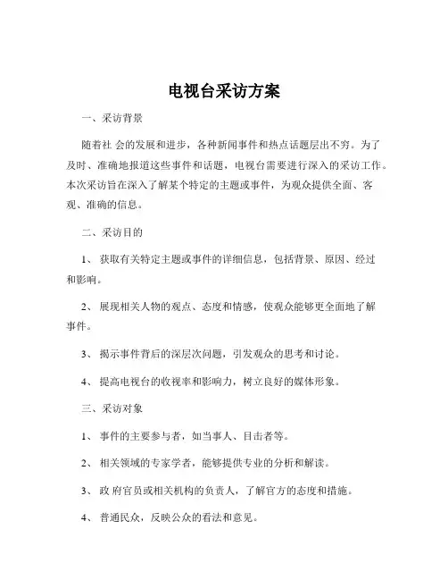 电视台采访方案