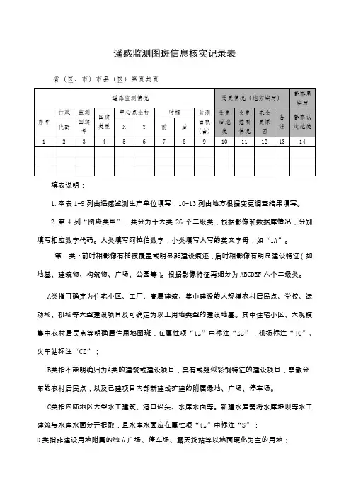 遥感监测图斑类型解释