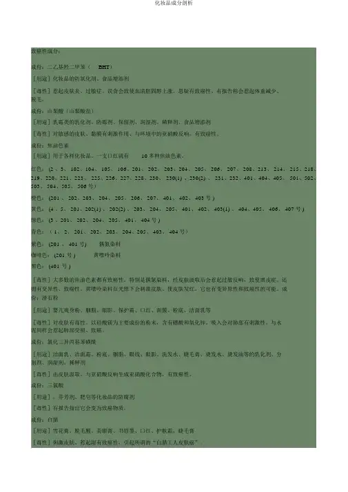 化妆品成分分析