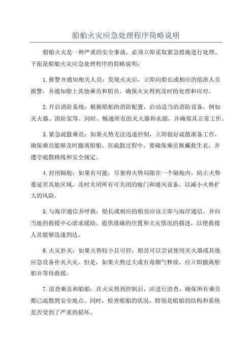 船舶火灾应急处理程序简略说明