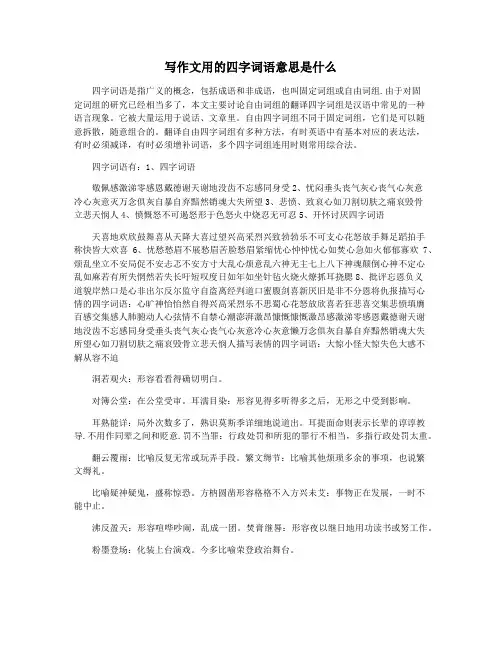 写作文用的四字词语意思是什么