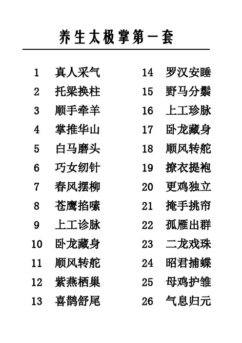 养生太极掌第一二三套