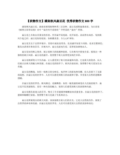 【状物作文】满架秋风扁豆花 优秀状物作文600字