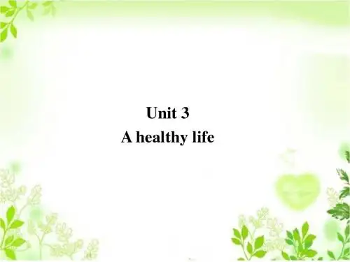 Unit 3 A healthy life  Writing 课件-优质公开课-人教选修6精品
