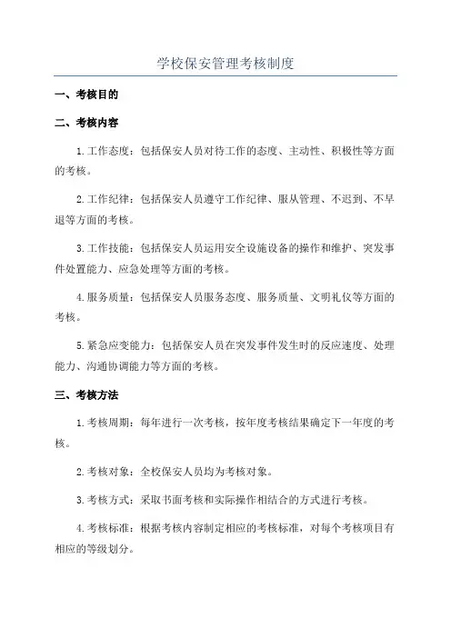 学校保安管理考核制度