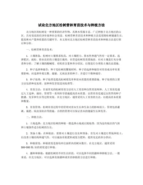 试论北方地区松树营林育苗技术与种植方法