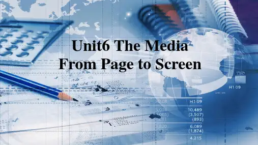 Unit6TheMediaLesson1FromPagetoScreen课件高中英语北师大版选择性