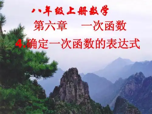 确定一次函数的表达式