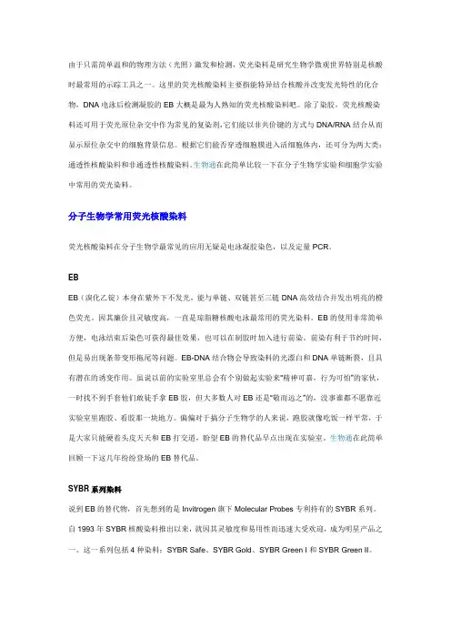 分子生物学常用荧光核酸染料