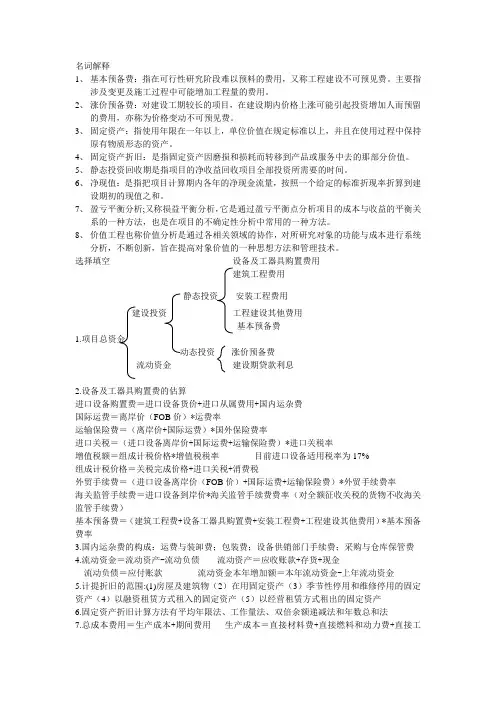 工程经济学知识点整理