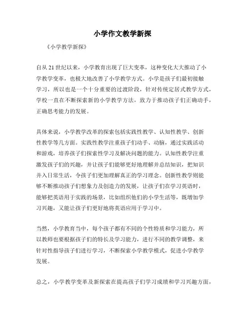 小学作文教学新探