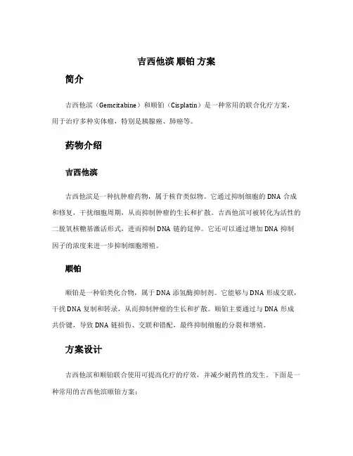 吉西他滨 顺铂 方案