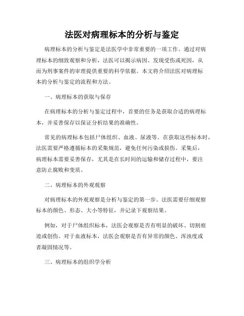 法医对病理标本的分析与鉴定