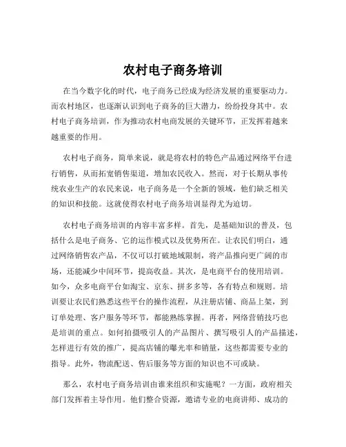 农村电子商务培训