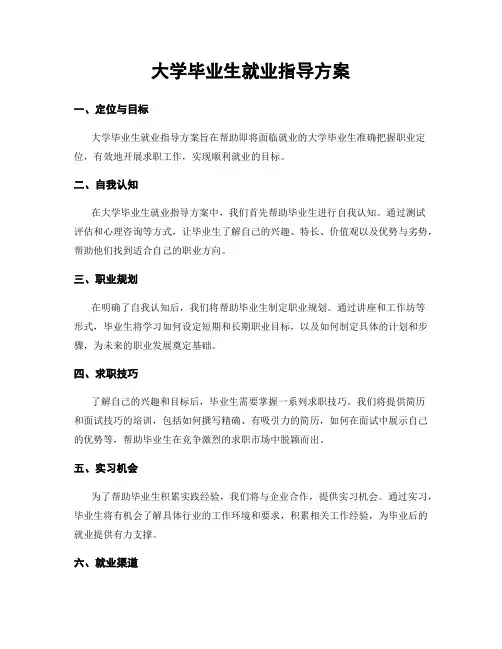 大学毕业生就业指导方案