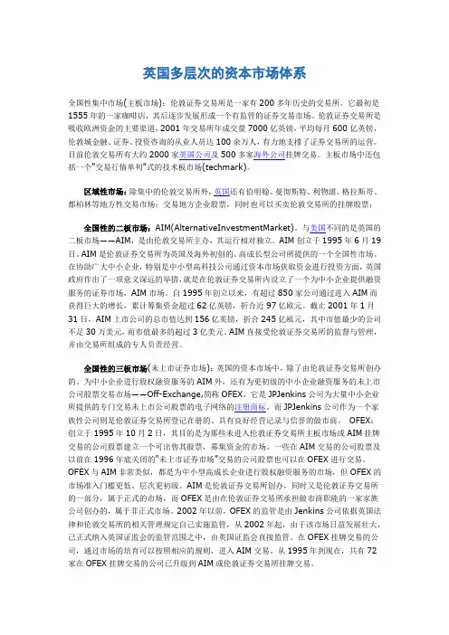 英国多层次的资本市场体系