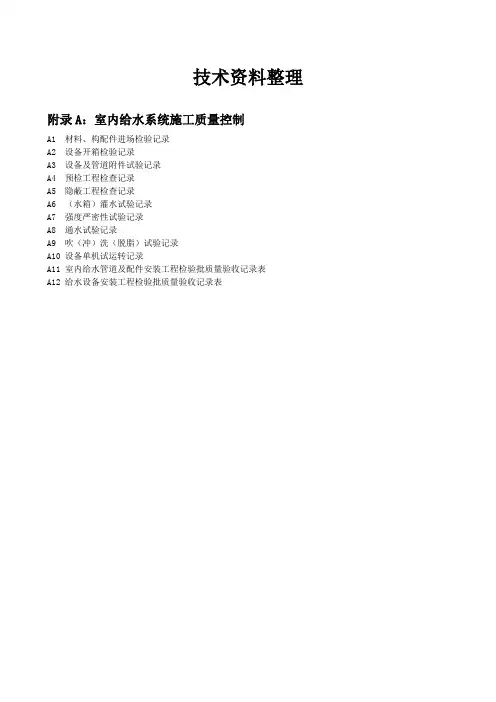 通风空调工程资料范例,已填写好WORD电子版
