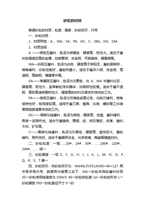 砂轮的材质
