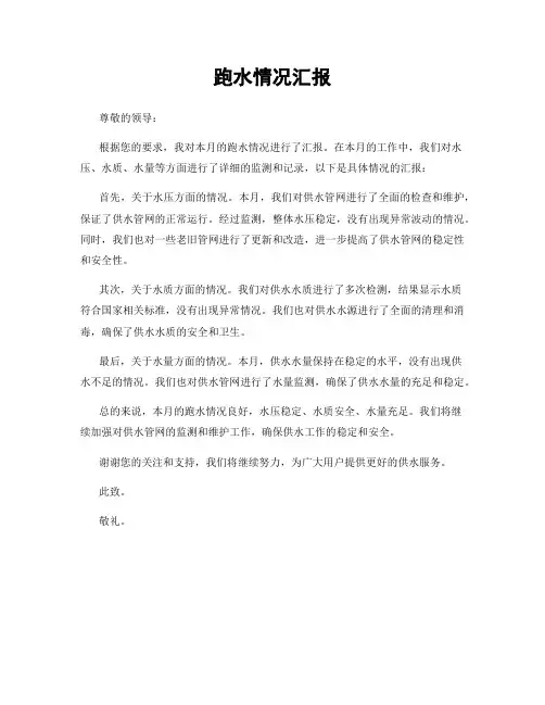 跑水情况汇报