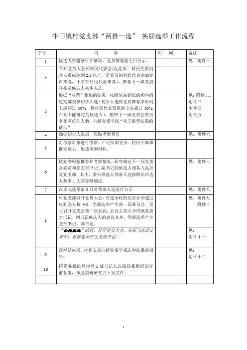 村党组织选举流程图