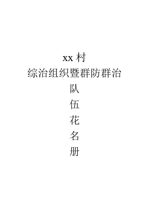 群防群治队伍花名册
