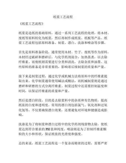 纸浆工艺流程