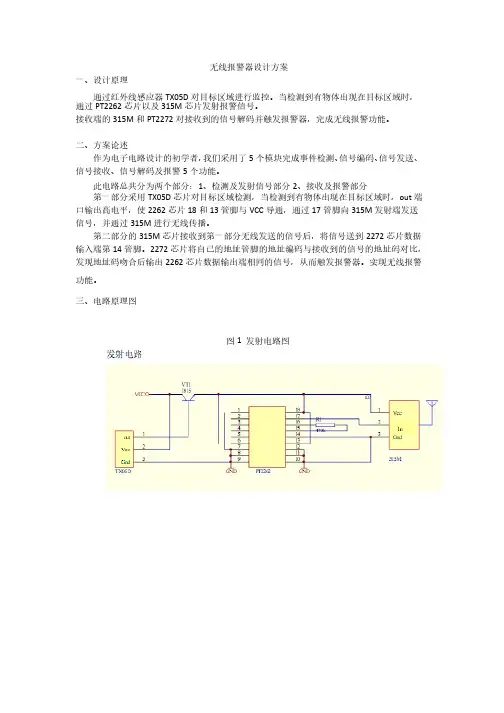 无线防盗报警器设计方案