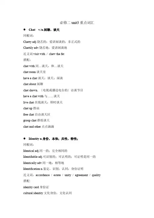 Unit3TheInternet重点词汇讲义-高中英语人教版
