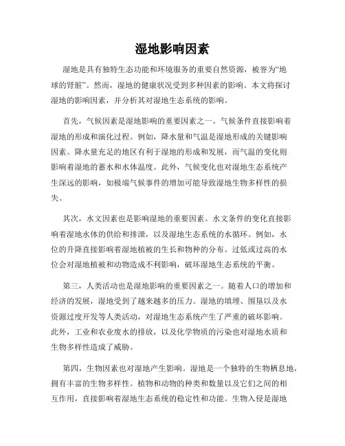 湿地影响因素
