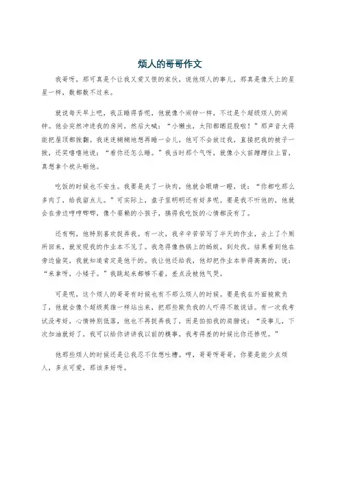 烦人的哥哥作文