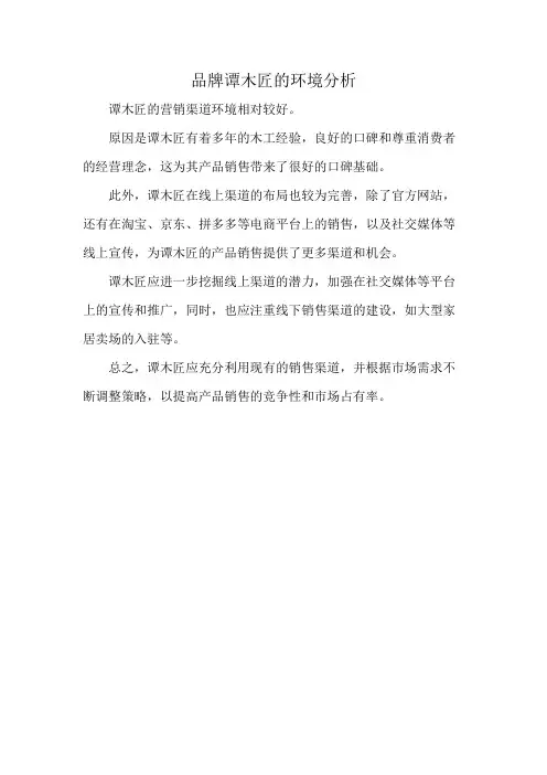 品牌谭木匠的环境分析