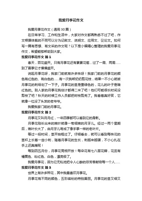 我爱月季花作文