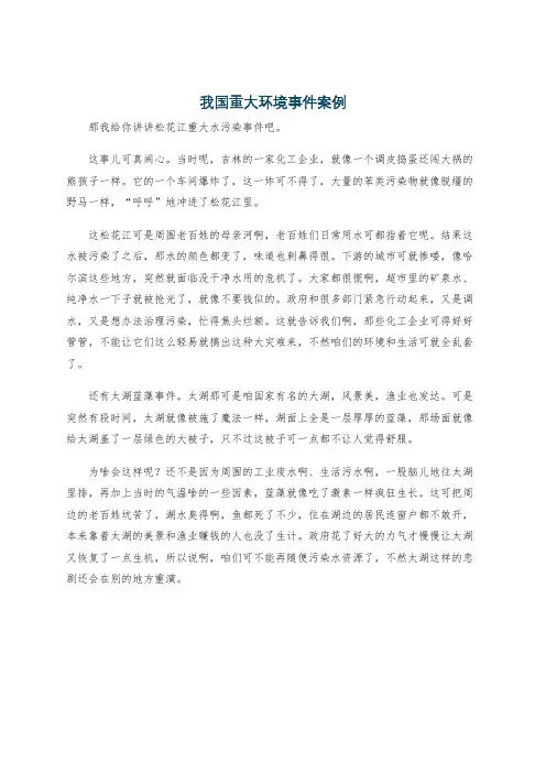 我国重大环境事件案例