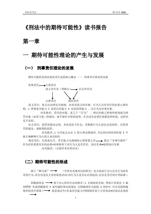 刑法中的期待可能性-读书报告