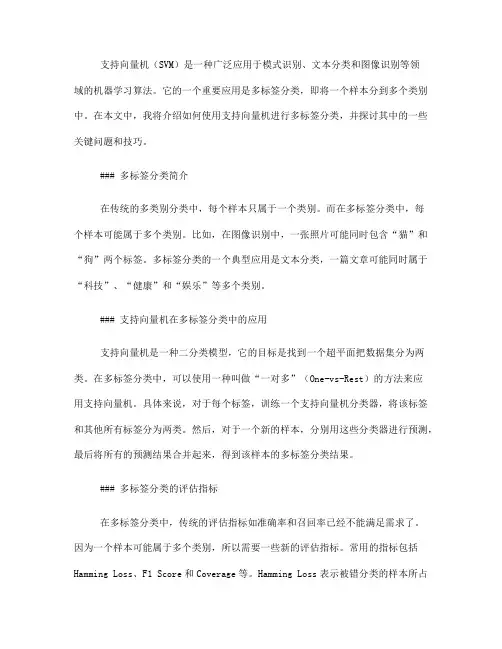 如何使用支持向量机进行多标签分类(五)