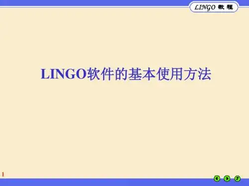 LINGO教程(基本语法)