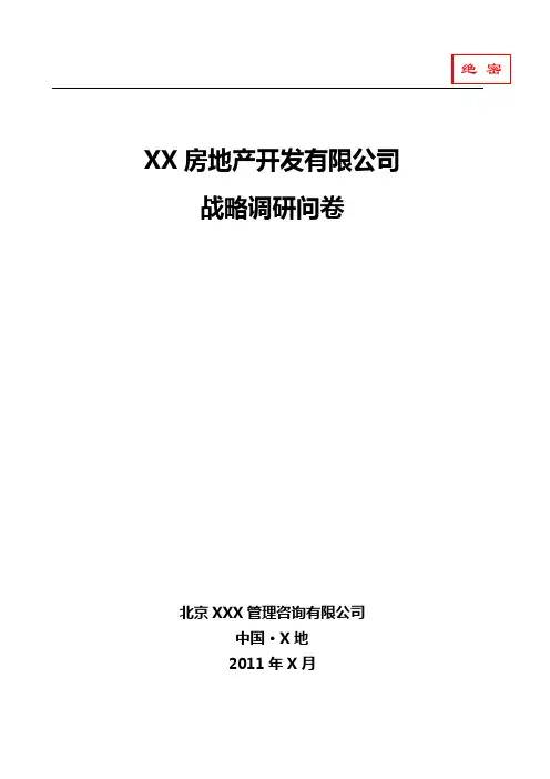 战略调研问卷
