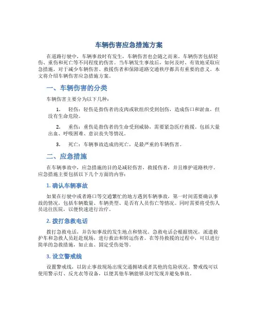 车辆伤害应急措施方案