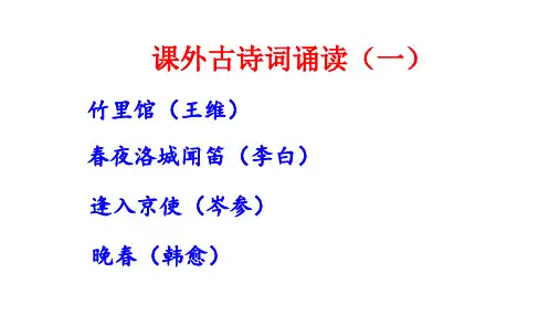 人教版七年级下册语文教学课件 第三单元 课外古诗词诵读