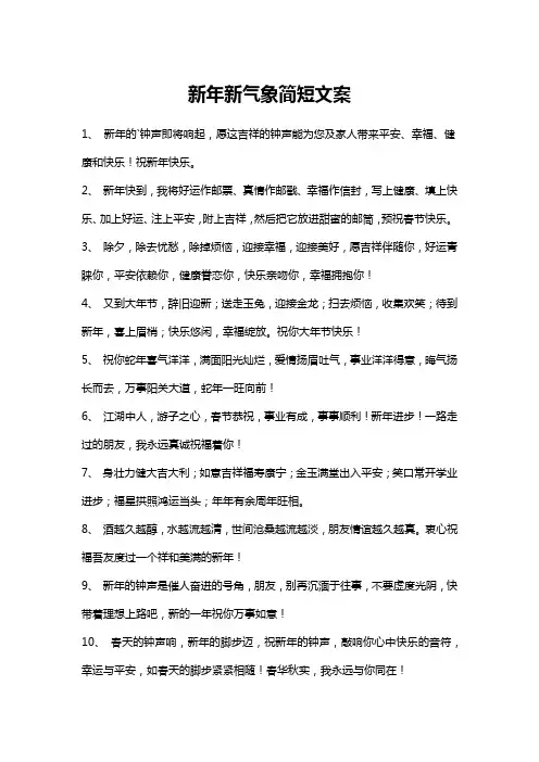 新年新气象简短文案