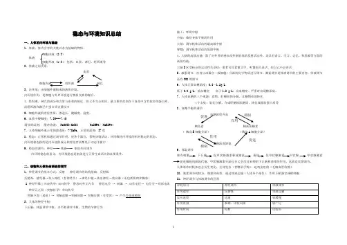 稳态与环境知识总结高三学生必备