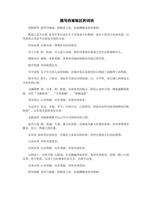描写西南地区的词语