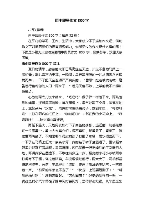 雨中即景作文800字