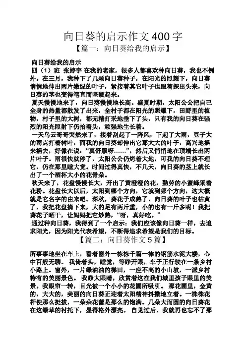 向日葵的启示作文400字