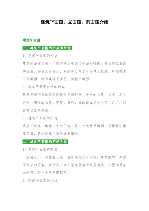 建筑平面图、立面图、剖面图介绍